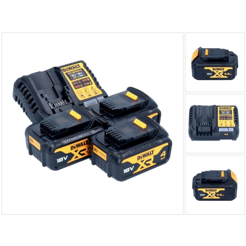 Dcb 1104 M3 Kit de démarrage sans fil 12 v / 18 v 3x batterie 4,0 Ah + chargeur dcb 1104 - Dewalt