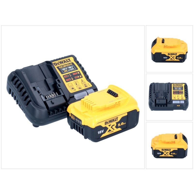 Dewalt - 1 batterie 18v DCB184 5Ah li-ion + chargeur DCB1104