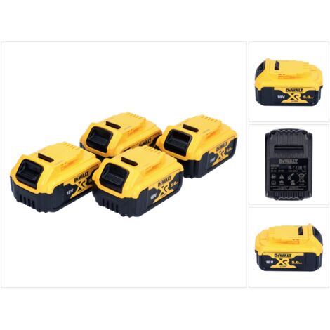 DeWalt DCB 184 P4 Pack de batteries 18 V 5,0 Ah / 5000 mAh 4 pcs. Batterie XR Li-Ion - avec indicateur de charge