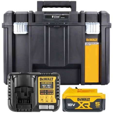 Dewalt DCB1104P1T DCB184 5.0ah 18v XR Lithium Battery + DCB1104 Charger Tstak
