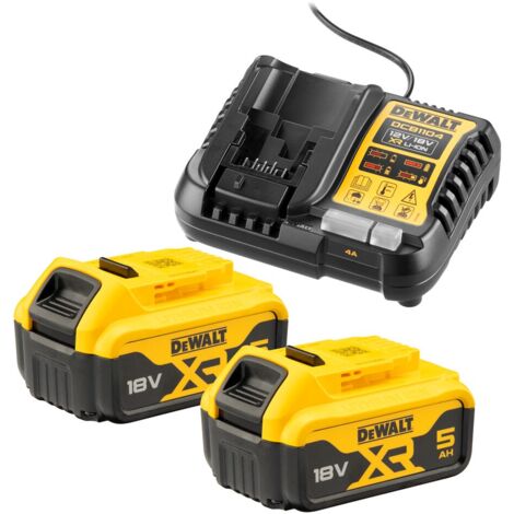 DeWalt DCB1104P2 18V XR Battery Set - 2x 5Ah Batteries & DCB1104 Charger