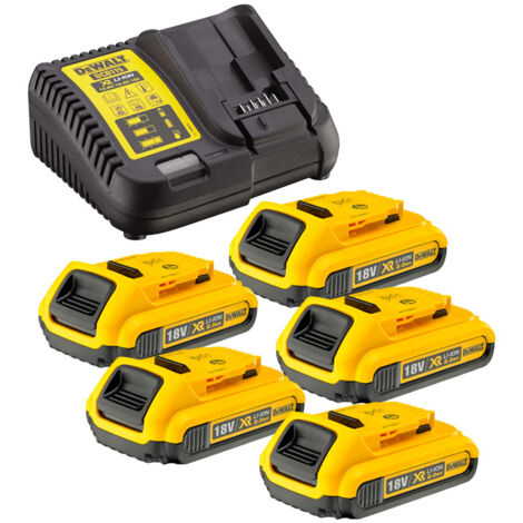 Dewalt DCB115 Charger & 5 x DCB183 2.0ah 18v XR Li-ion Batteries