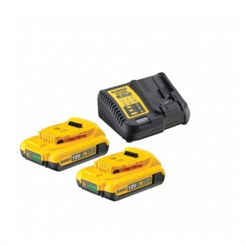 Pack 2 batteries XR 18V 2Ah Li-ion + chargeur - DCB115D2-QW - DEWALT