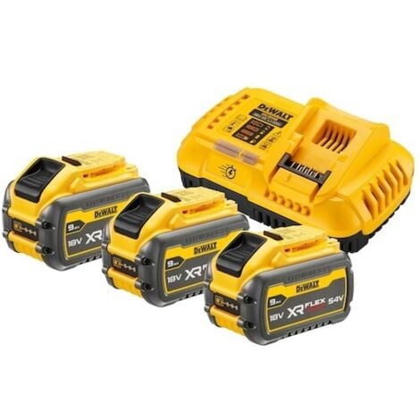 Dewalt DCB118X3-QW Akku-Starter-Set XR Flexvolt 3x Akku 18V/54V 9,0Ah/3,0Ah + Ladegerät DCB118