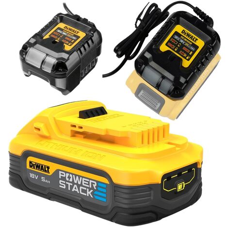 DeWalt DCBP518-XJ 18v 5.0ah Compact POWERSTACK Battery Pack + DCB1102 Charger