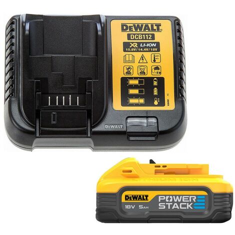 DeWalt DCBP518-XJ 18v 5.0ah Compact Powerstack Battery Pack + DCB112 Charger