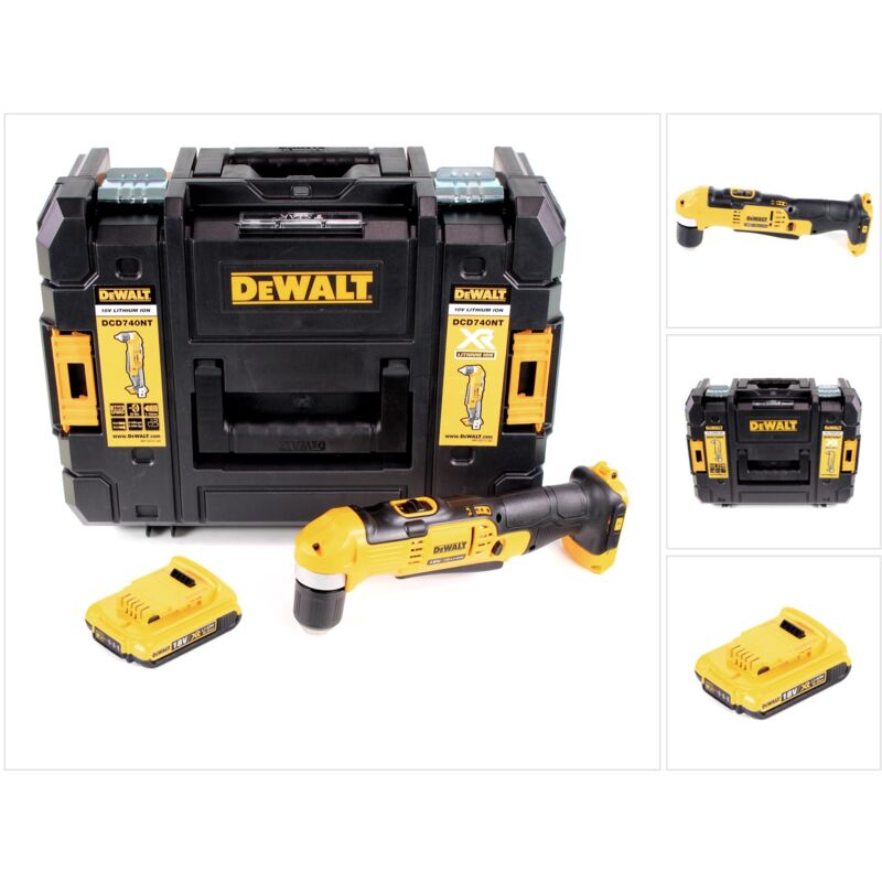 

Dewalt - DCD 740 Taladro angular a batería XR 18V en maletín TSTAK + 1x Batería DCB 183 2,0 Ah - Sin cargador incluido