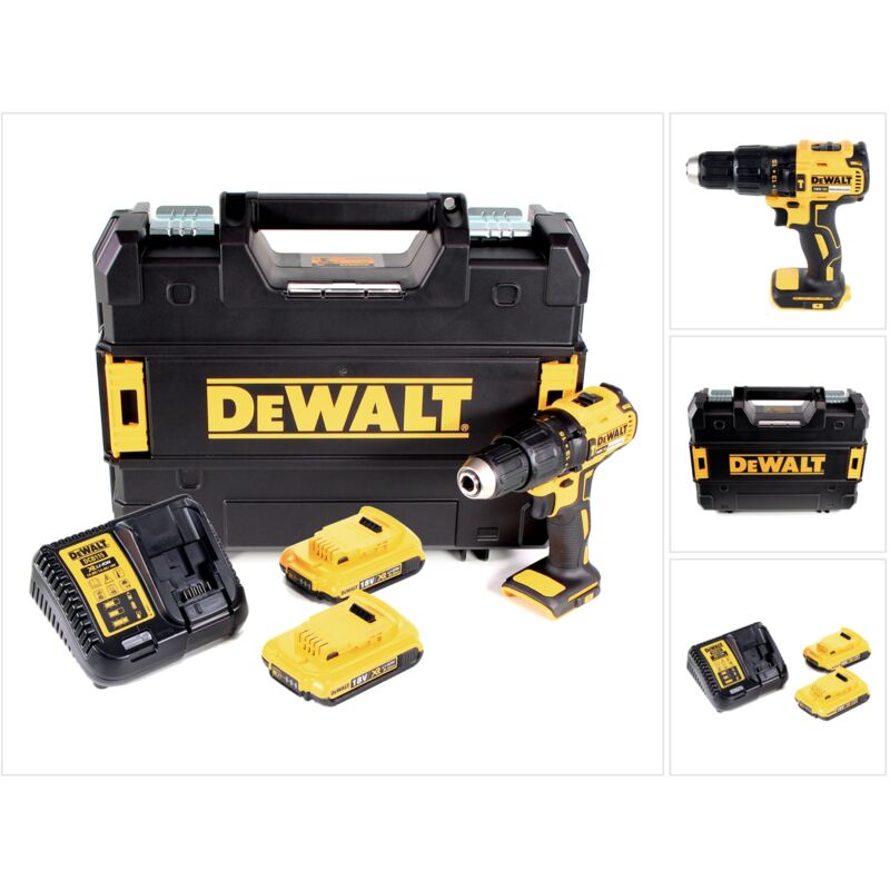 Dcd 778 D2T Perceuse visseuse à percussion sans fil 18V 65Nm + 2x Batteries 2,0Ah + Chargeur + Coffret tstak - Dewalt