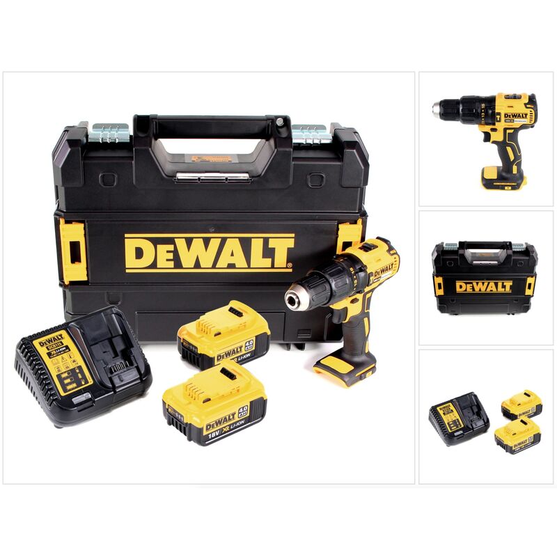Dewalt - dcd 778 M2T Perceuse visseuse à percussion sans fil 18V 65Nm + 2x Batteries 4,0Ah + Chargeur + Coffret tstak