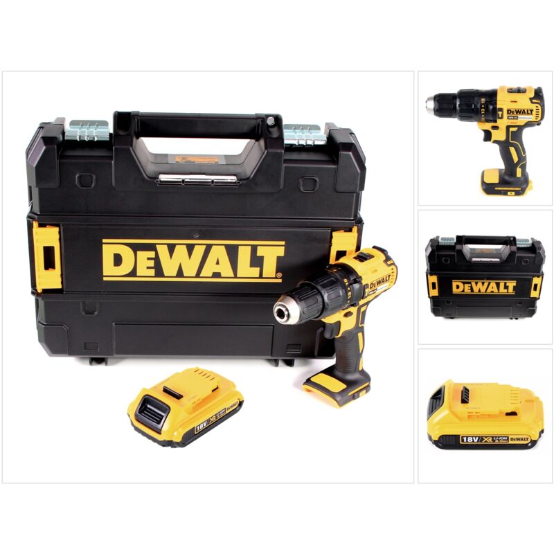Dewalt - dcd 778 nt Perceuse visseuse à percussion sans fil 18V 65Nm + 1x Batterie 2,0Ah + Coffret tstak - sans chargeur