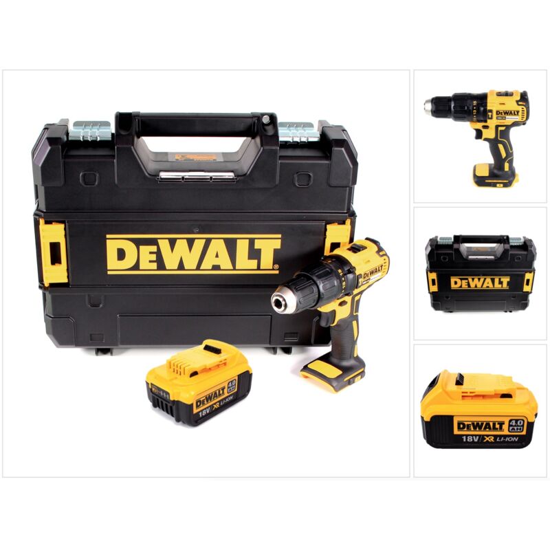 Dewalt - dcd 778 nt Perceuse visseuse à percussion sans fil 18V 65Nm + 1x Batterie 4,0 Ah + Coffret tstak - sans Chargeur