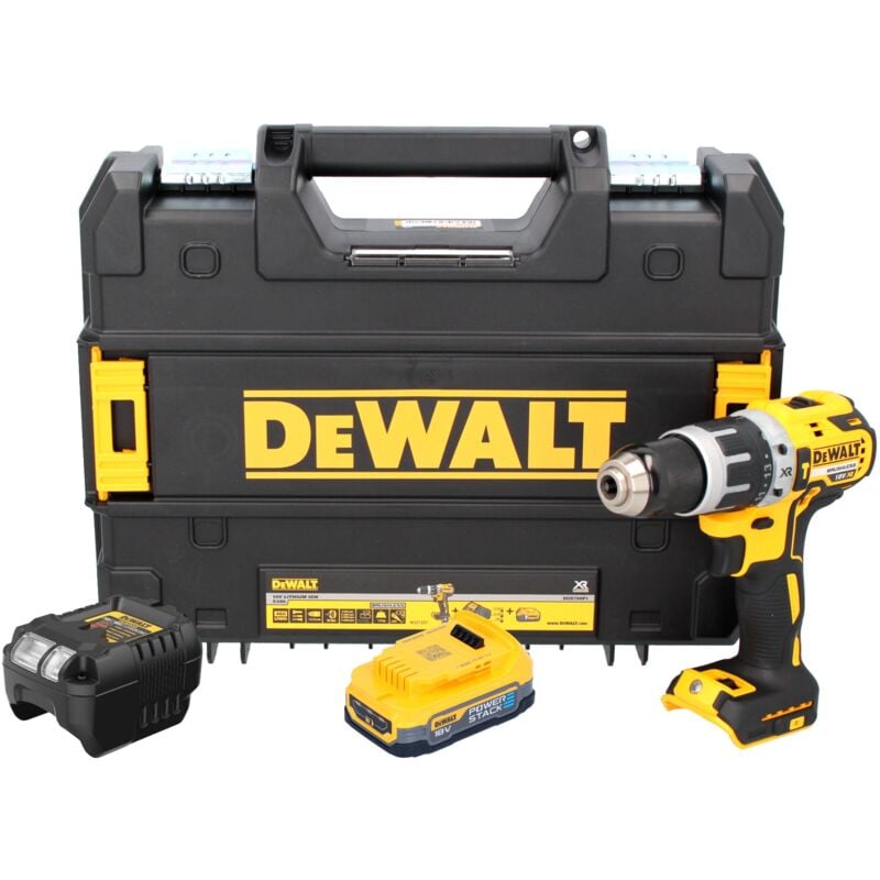 Dcd 796 E1T Perceuse-visseuse à percussion sans fil 18 v 70 Nm Brushless + 1x batterie Powerstack 1,7 Ah + chargeur + tstak - Dewalt