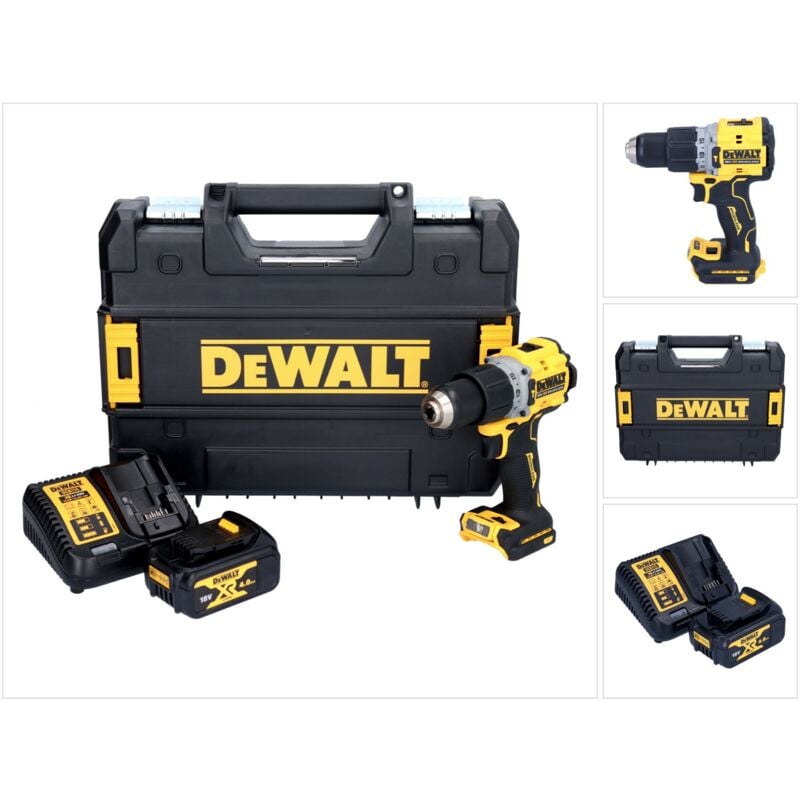 Dewalt - dcd 805 M1T Perceuse-visseuse à percussion sans fil 18 v 90 Nm Brushless + 1x batterie 4,0 Ah + chargeur + tstak