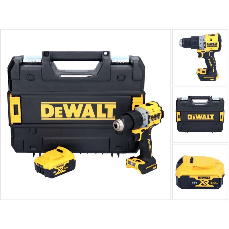 Dewalt - dcd 805 nt Perceuse-visseuse à percussion sans fil 18 v 90 Nm Brushless + 1x batterie 5,0 Ah + tstak - sans chargeur