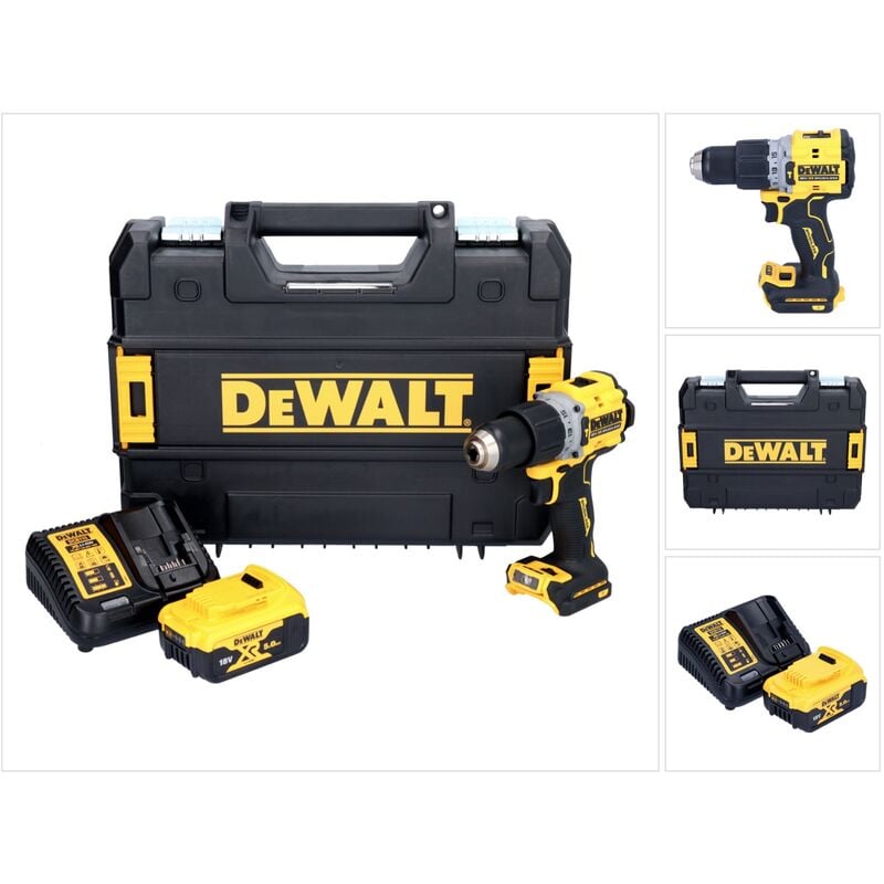 Dewalt - dcd 805 P1T Perceuse-visseuse à percussion sans fil 18 v 90 Nm Brushless + 1x batterie 5,0 Ah + chargeur + tstak