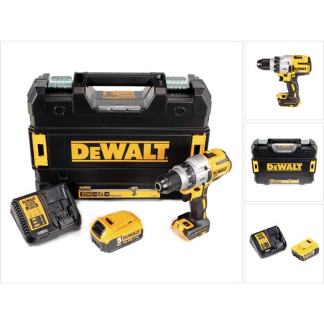 DeWalt DCD 991 P1 18 V Brushless Li-Ion Perceuse visseuse sans fil avec boîtier TSTAK II + 1x Batterie DCB 184 5,0 Ah + Chargeur DCB 115 XR