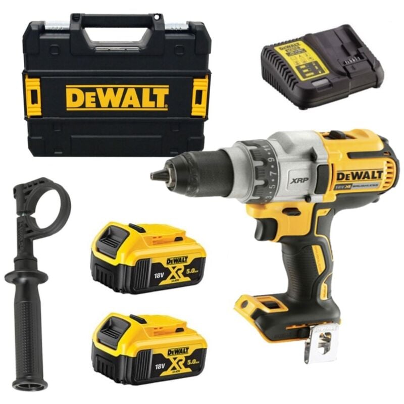 Dewalt - Outillage - Perceuse-visseuse sans fil 18V, 2 batteries Li-Ion de 5,0 Ah, chargeur DCD991P2
