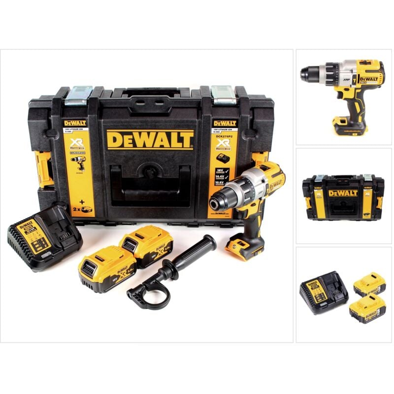 Dcd 996 P2 Perceuse-visseuse à percussion sans fil 18V 95Nm Brushless + 2x Batteries 5,0Ah + Chargeur + Coffret de transport Toughbox - Dewalt