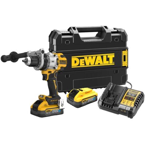 DeWALT DCD1007H2T-GB 18V Hammer Drill With 2x 5Ah POWERSTACK Batteries