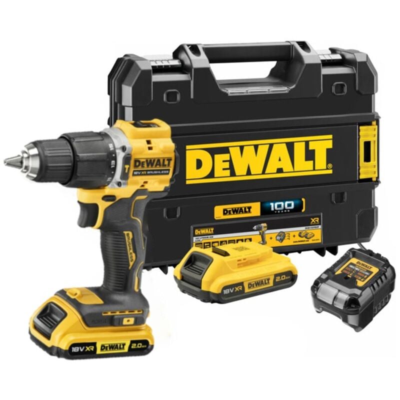 Dewalt DCD100YD2T-QW Per­ceuse-vis­seuse à percussion - 2 vi­tesses - 18V - 2 X 2.0 Ah Batterie, chargeur en coffret
