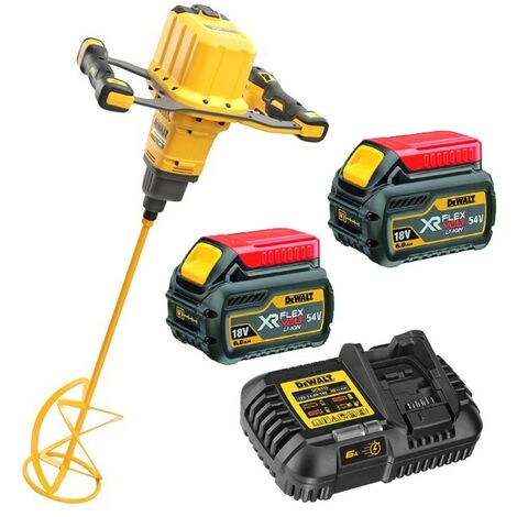 Dewalt DCD240T2 54V Li-ion Brushless Cordless XR Flexvolt Paddle Mixer - 2 x 6ah