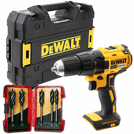 Dewalt DCD777N 18V Brushless Combi Drill & 5 Piece Auger Drill Bit Set in Tstak