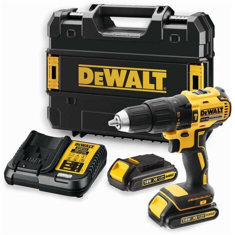 DEWALT DCD778S2T-QW - Taladro Percutor sin escobillas XR 18V 13mm 65Nm con 2 baterías Li-Ion 1.5Ah maletín TSTAK