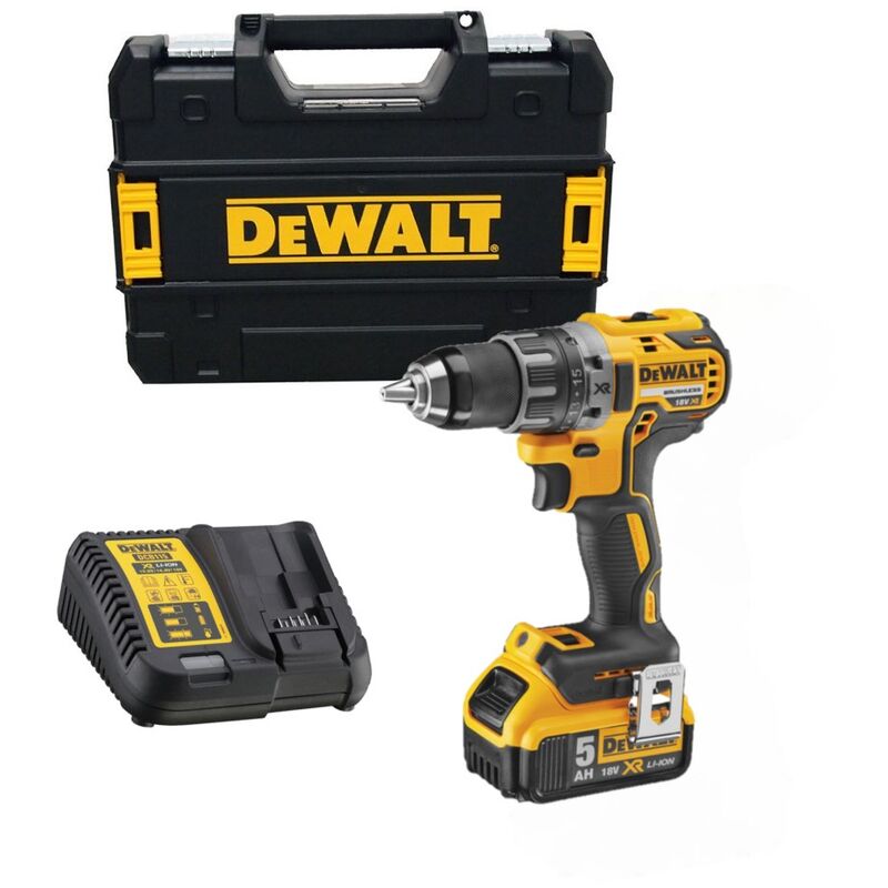 Dewalt - DCD791P1-QW Perceuse visseuse compacte xr 18V 5Ah Li-Ion Brushless - 1 batteries + chargeur en coffret