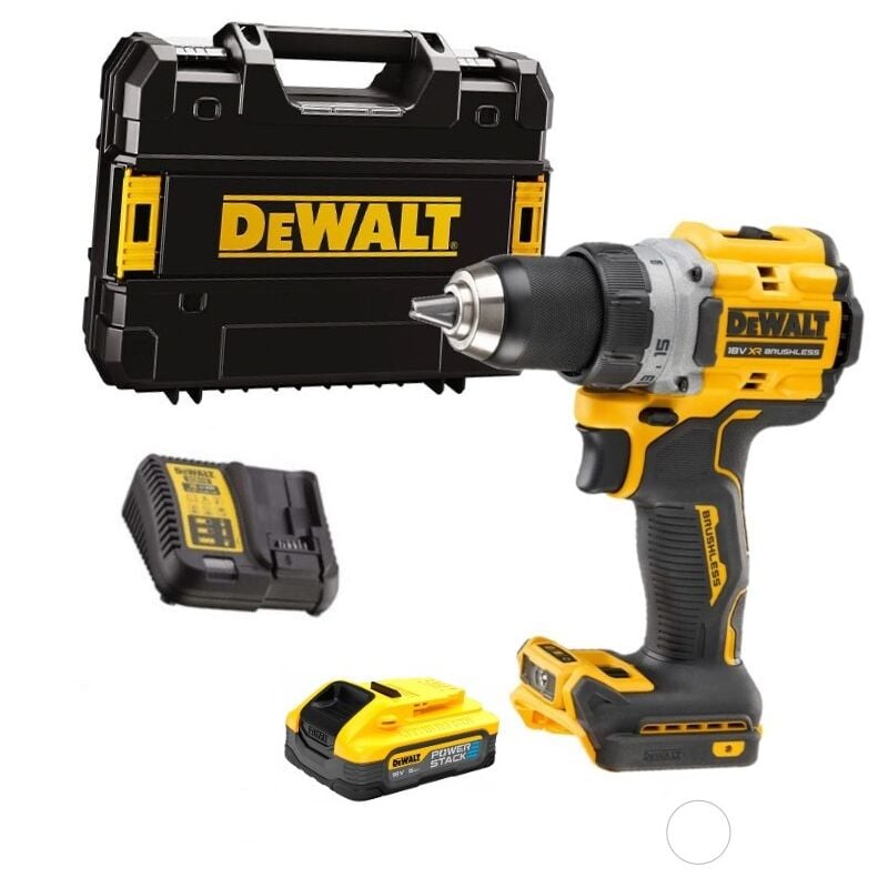 Dewalt - DCD800H1T-QW Perceuse visseuse 18V xr 90 Nm + 1 x 5,0Ah Batteries Powerstack + Chargeur + Coffret t-stak