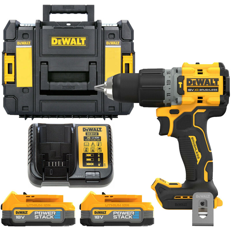 Dcd805 18V Brushless Powerstack Combi Drill With 2 X 1.7Ah Batteries