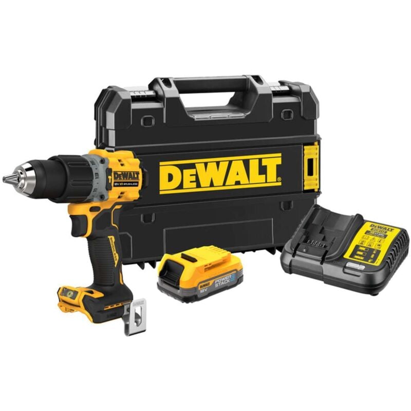 Dewalt - wiertarko-wkrętarka udarowa 18v 90nm 1x1,7ah powerstack bl tstak dcd805e1t