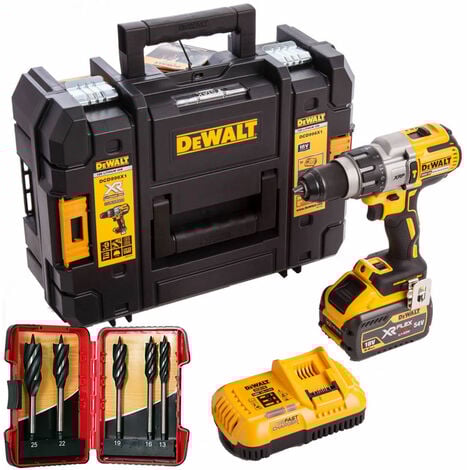 DeWalt DCD996X1 18V Brushless Combi Drill 9.0Ah Battery & 5 Piece Auger Drill Bit Set