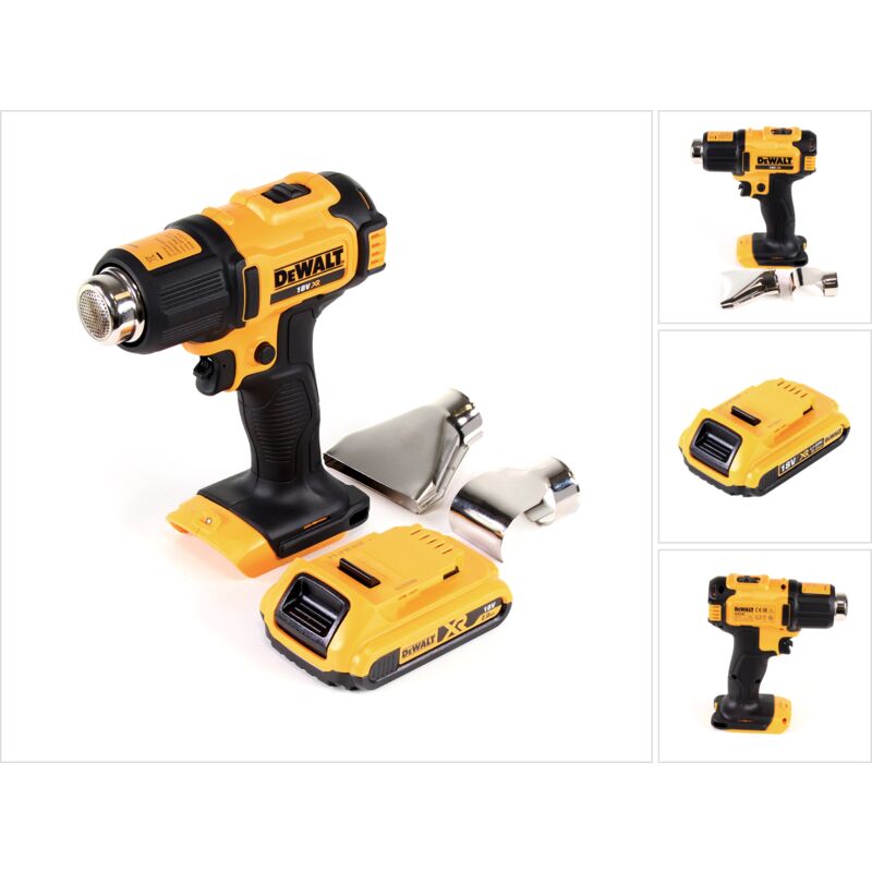 Dce 530 n Pistolet à air chaud sans fil 18V 530C + 1x batterie 2,0Ah + réflecteur de surface - sans chargeur - Dewalt