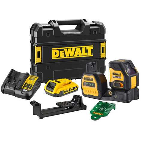 DeWALT DCE088D1G18-GB 12V/18V XR Cross Line Green Laser Level Kit With 2.0Ah Battery