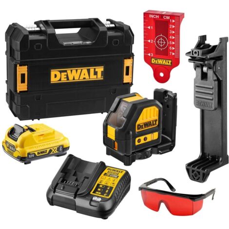 Dewalt DCE088D1R 12v Cross Line Laser Level Red Self Levelling 1x2ah Tstak Case