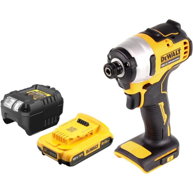 Dcf 809 D1 Clé à choc sans fil 18 v 190 Nm 1/4'' Brushless + 1x batterie 2,0 Ah + chargeur - Dewalt