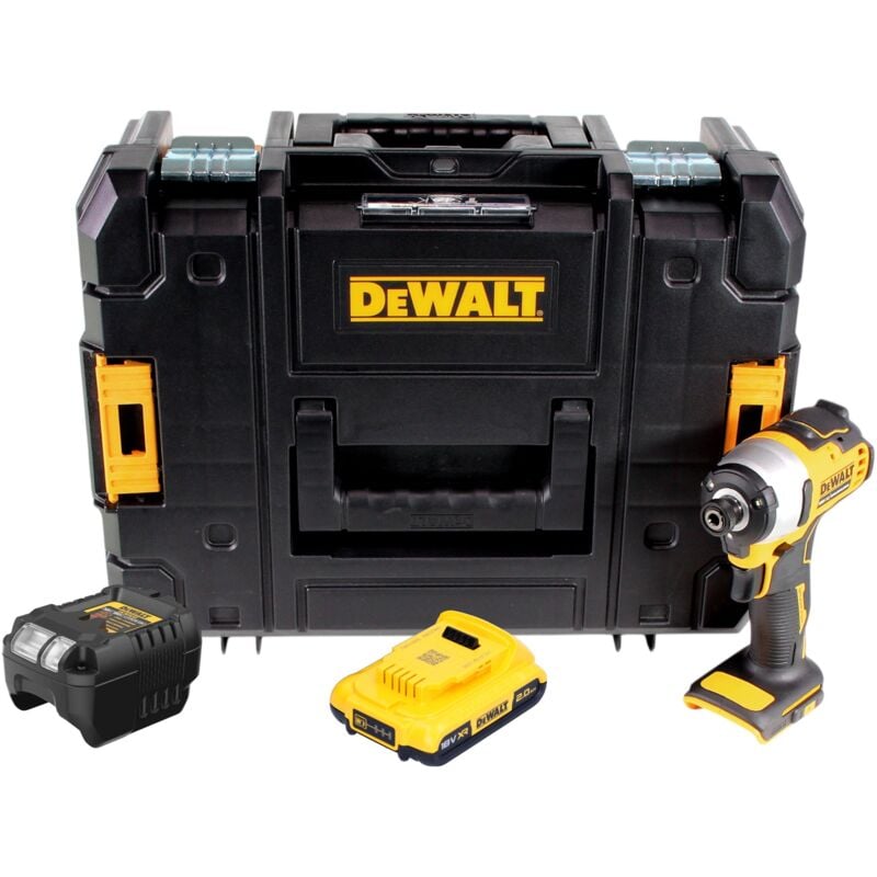 Dcf 809 D1T Clé à choc sans fil 18 v 190 Nm 1/4'' Brushless + 1x batterie 2,0 Ah + chargeur + tstak - Dewalt