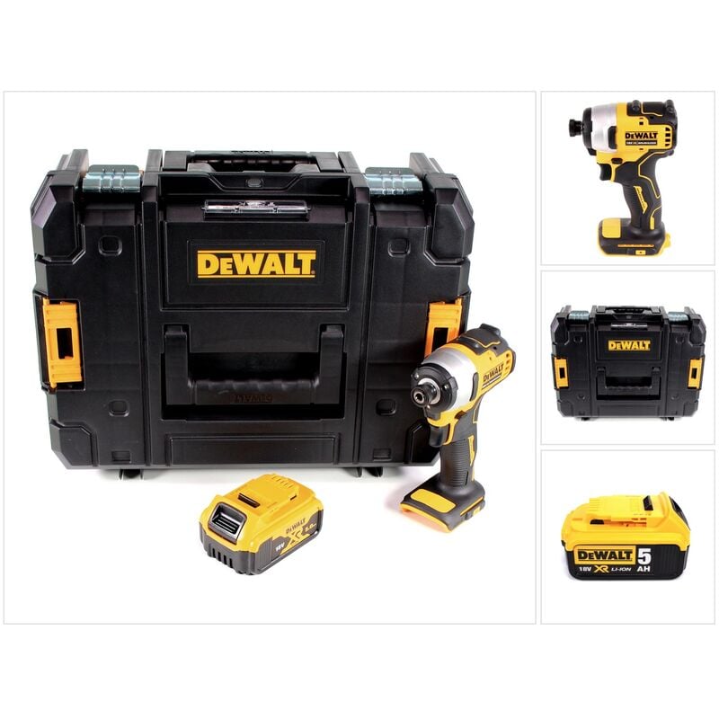 Dcf 809 nt Visseuse à chocs sans fil 18 v Brushless Li-Ion + Coffret de transport t-stak + 1x Batterie 5,0 Ah - sans chargeur - Dewalt