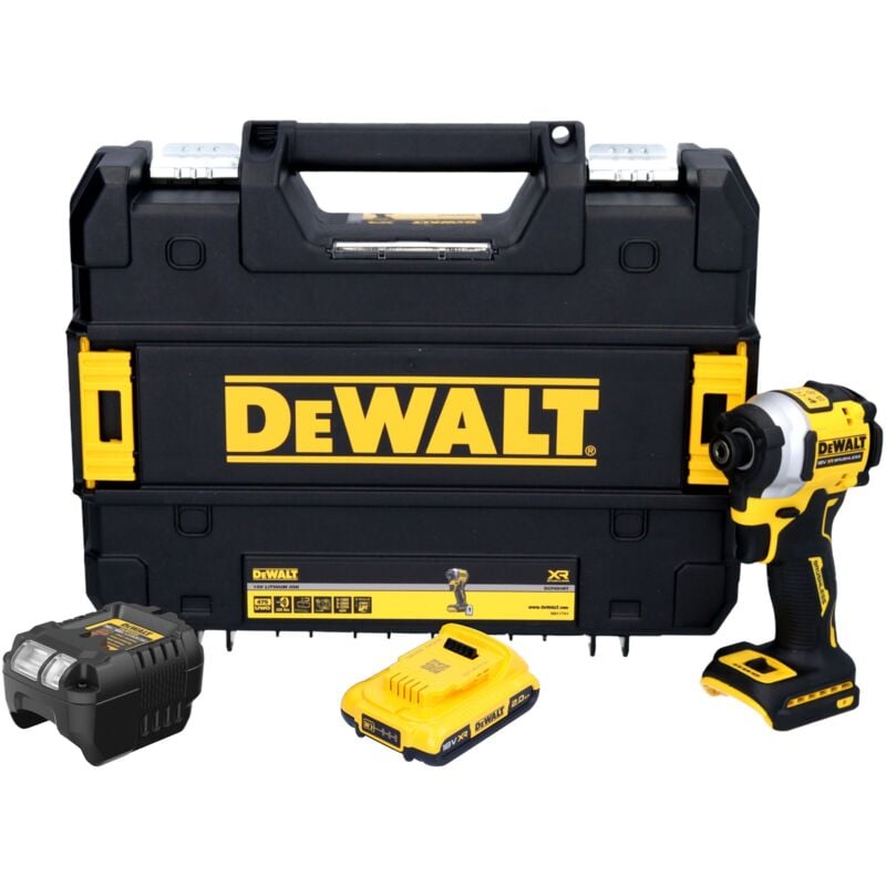 Dcf 850 D1T Clé à choc sans fil 18 v 205 Nm 1/4'' Brushless + 1x batterie 2,0 Ah + chargeur + tstak - Dewalt