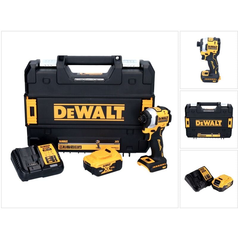 Dcf 850 P1 Visseuse à percussion sans fil, sans balai, 205 Nm 18V + 1x Batterie 5,0 Ah + Chargeur + Coffret tstak + Madrin de 1/4' - Dewalt