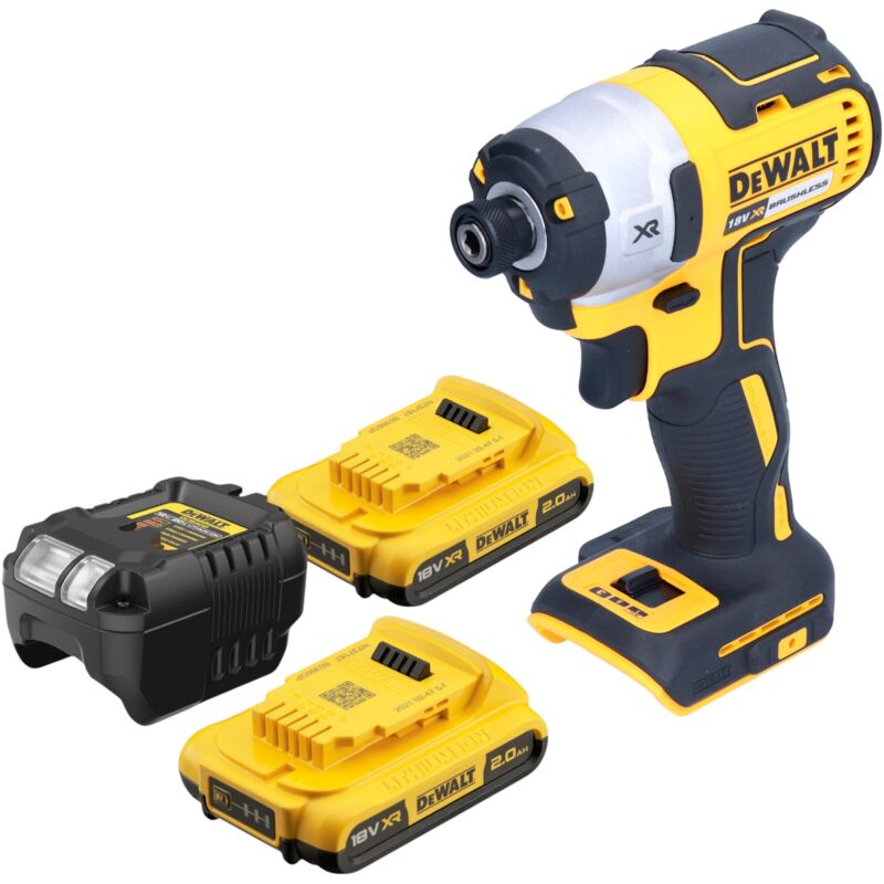 Dewalt - dcf 887 D2 Clé à choc sans fil 18 v 205 Nm 1/4'' Brushless + 2x batterie 2,0 Ah + chargeur