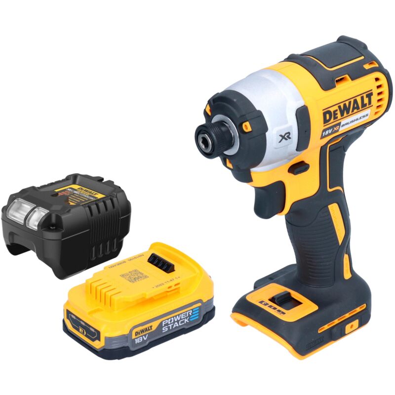 DeWalt DCF 887 E1 Clé à choc sans fil 18 V 205 Nm 1/4'' Brushless + 1x batterie Powerstack 1,7 Ah + chargeur