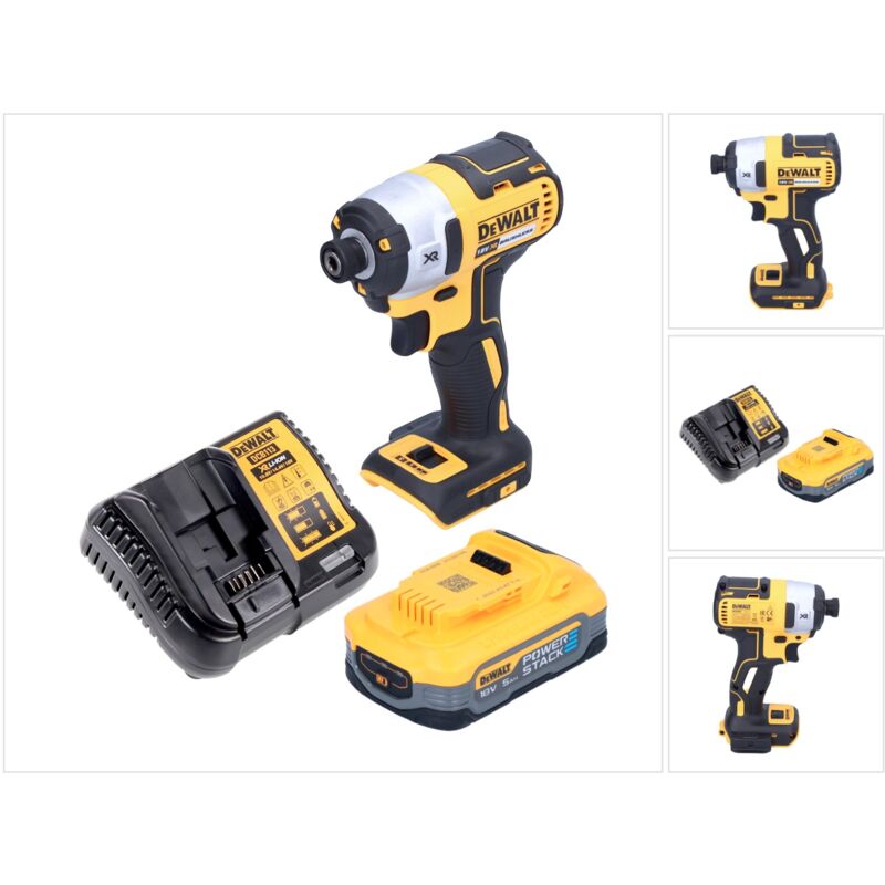 Dewalt - dcf 887 H1 Clé à choc sans fil 18 v 205 Nm 1/4' Brushless + 1x batterie Powerstack 5,0 Ah + chargeur