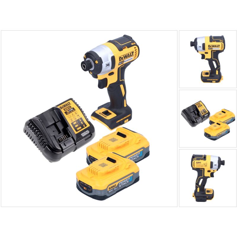 Dewalt - dcf 887 H2 Clé à choc sans fil 18 v 205 Nm 1/4' Brushless + 2x batterie Powerstack 5,0 Ah + chargeur