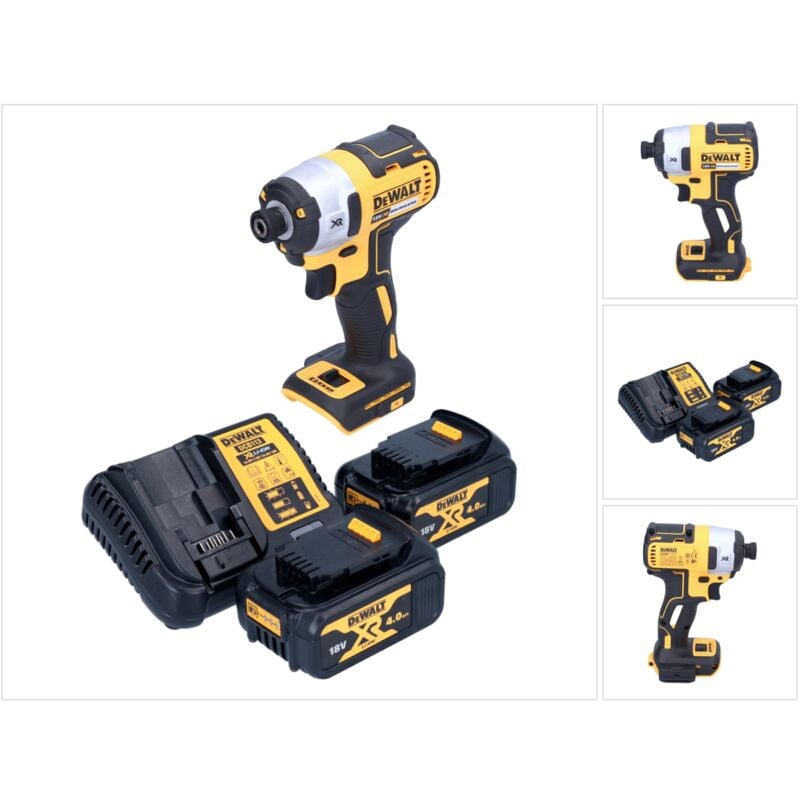 Dcf 887 M2 Clé à choc sans fil 18 v 205 Nm 1/4'' Brushless + 2x batterie 4,0 Ah + chargeur - Dewalt
