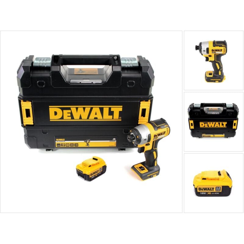 Dcf 887 nt Visseuse à chocs sans fil 18V 205Nm 1/4' Brushless + 1x Batterie 4,0Ah + Coffret de transport tstak - sans chargeur - Dewalt