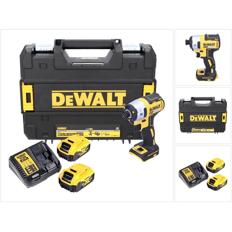 Dcf 887 P2 Visseuse à Chocs sans fil 18 v brushless avec Mandrin de 1/4' + Boîtier TStak + 2x Batteries 5 Ah + Chargeur dcb 115 - Dewalt