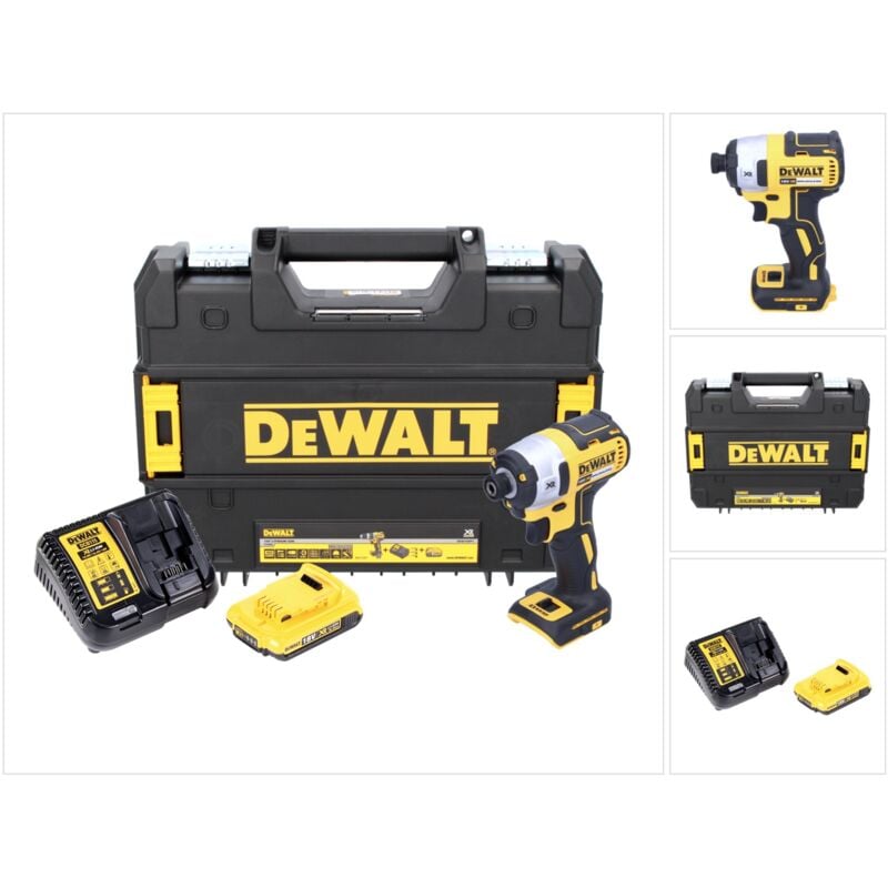 DeWalt DCF 887 Visseuse à Chocs sans fil 18 V brushless avec Mandrin de 1/4" + boîtier TStak + 1x Batterie 2 Ah + Chargeur