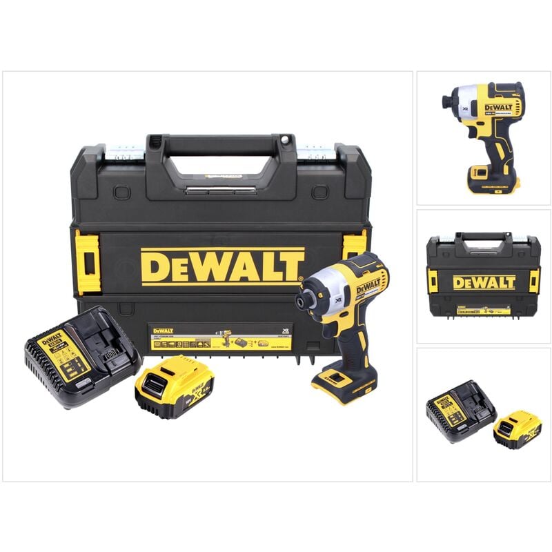 Dcf 887 Visseuse à Chocs sans fil 18 v brushless avec Mandrin de 1/4' + boîtier TStak + 1x Batterie 5 Ah + Chargeur dcb 115 - Dewalt