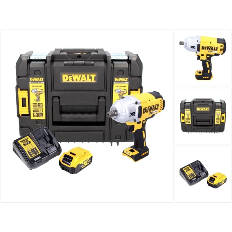 DeWalt DCF 899 P1 18 V Boulonneuse à chocs sans fil Brushless 950 Nm 1/2" avec boîtier TSTAK + 1 x DCB 184 5,0 Ah Batterie + DCB 115 Chargeur